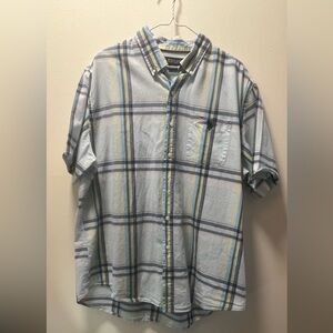 US Polo Association Casual Short Sleeve Button Shirt, Men’s Sz XL, Blue Plaid